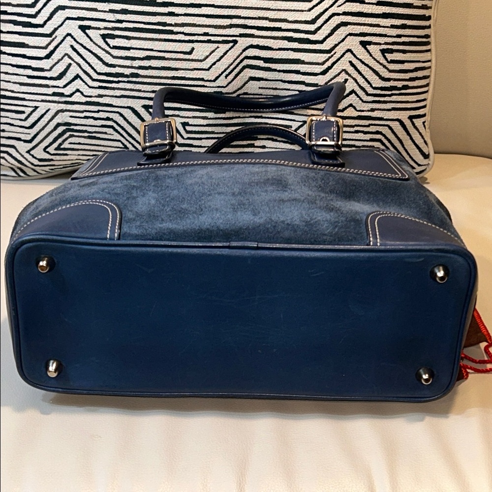 Vintage Coach Hampton Blue Leather and Suede Satchel - Picture 13 of 16